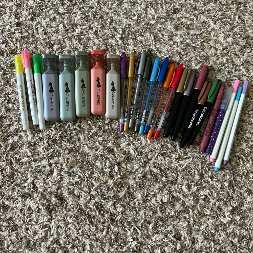 Assorted Highlighter & Gel Pen Set - Sparkles - Picture 1 of 4